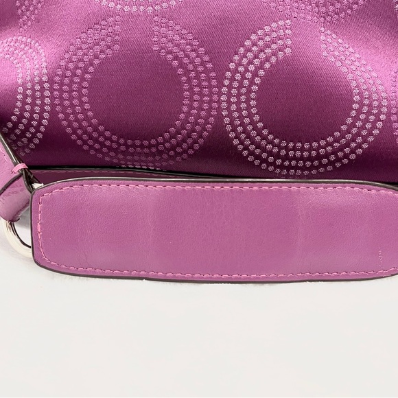 Coach Ashley Dotted Op Art Satchel Convertible Shoulder Bag Berry 20027 EUC - Picture 3 of 13